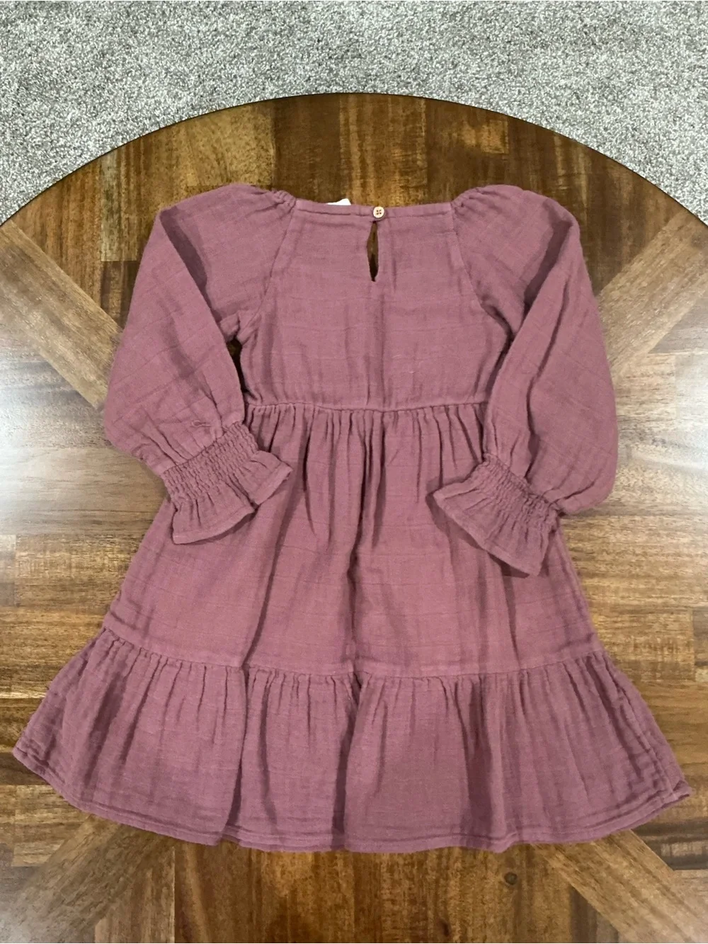 City Mouse Size 4Y Mauve Smocked Long-Sleeve Dress